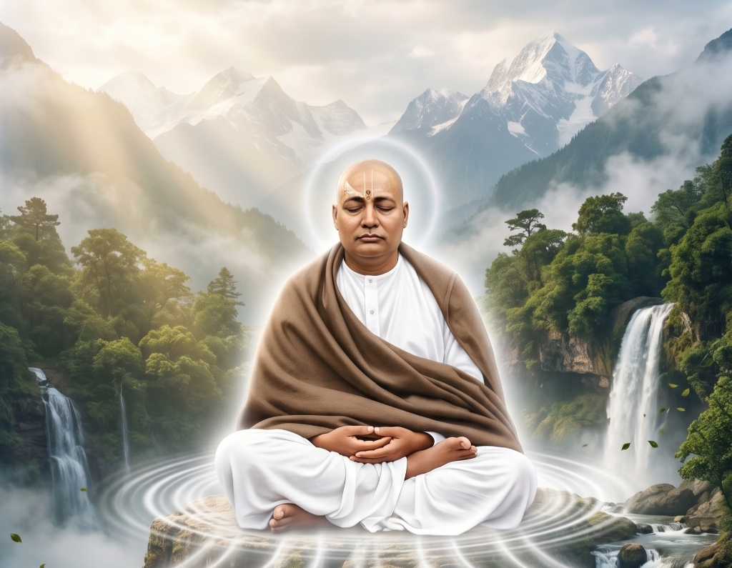 Maharaj Ji Meditating in Nature